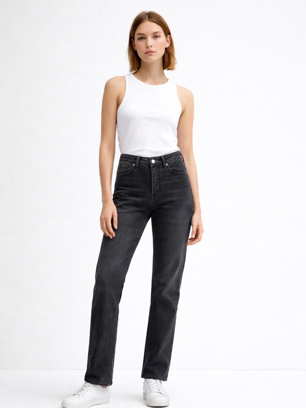Acne Studios Blå Konst Dark Gray Slim Straight Jeans Size 28/32